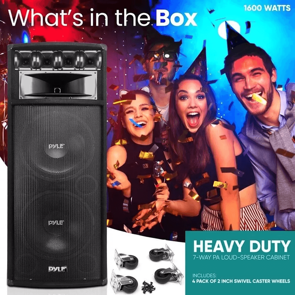 Pyle Heavy Duty 7Way PA Loudspeaker Cabinet With BuiltIn Crossover Network 1