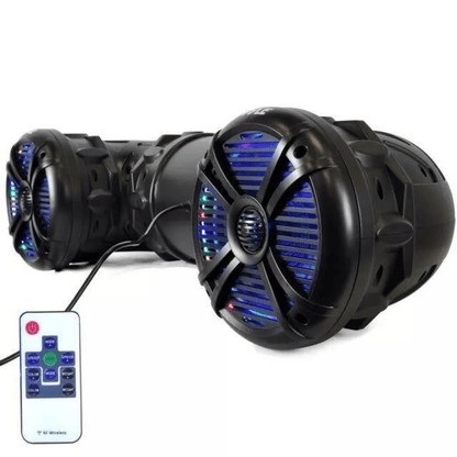 Pyle Marine Bluetooth Amplified Waterproof Speakers Dual Speaker Sound System With LED Lights  Vehi 5