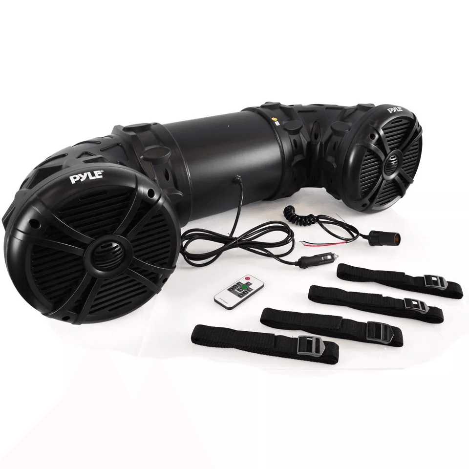 Pyle Marine Bluetooth Amplified Waterproof Speakers Dual Speaker Sound System With LED Lights  Vehi 3