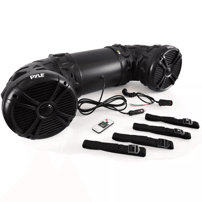 Pyle Marine Bluetooth Amplified Waterproof Speakers Dual Speaker Sound System With LED Lights  Vehi 3