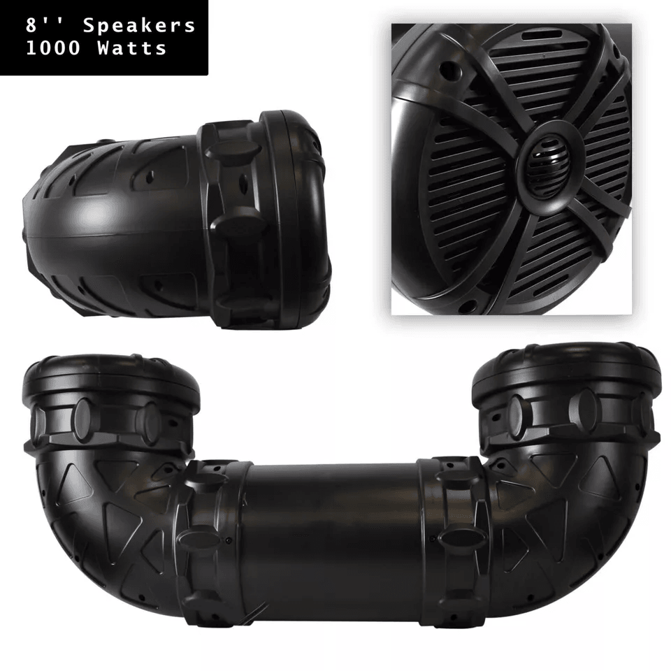Pyle Marine Bluetooth Amplified Waterproof Speakers Dual Speaker Sound System With LED Lights  Vehi 4