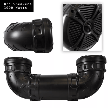 Pyle Marine Bluetooth Amplified Waterproof Speakers Dual Speaker Sound System With LED Lights  Vehi 4