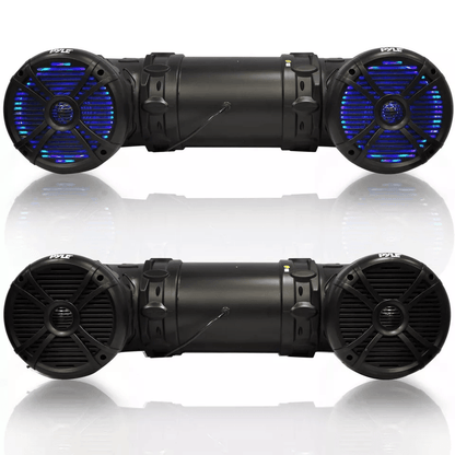 Pyle Marine Bluetooth Amplified Waterproof Speakers Dual Speaker Sound System With LED Lights  Vehi 2