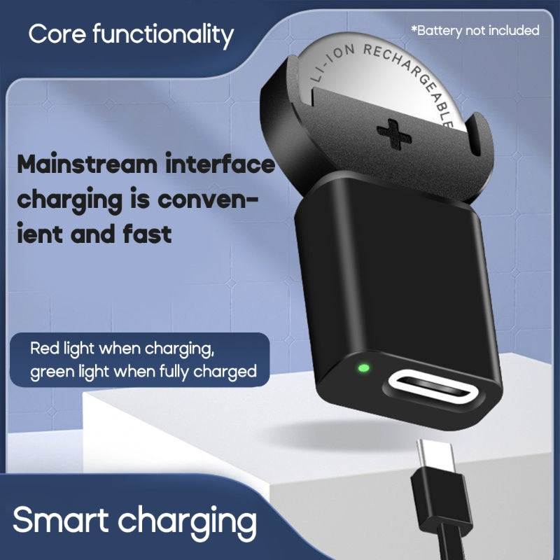 Lithium Coin Cell Charger With TypeC Fast  Safe Charging For LIR1632 LIR2016 LIR2032H Rechargeable  1