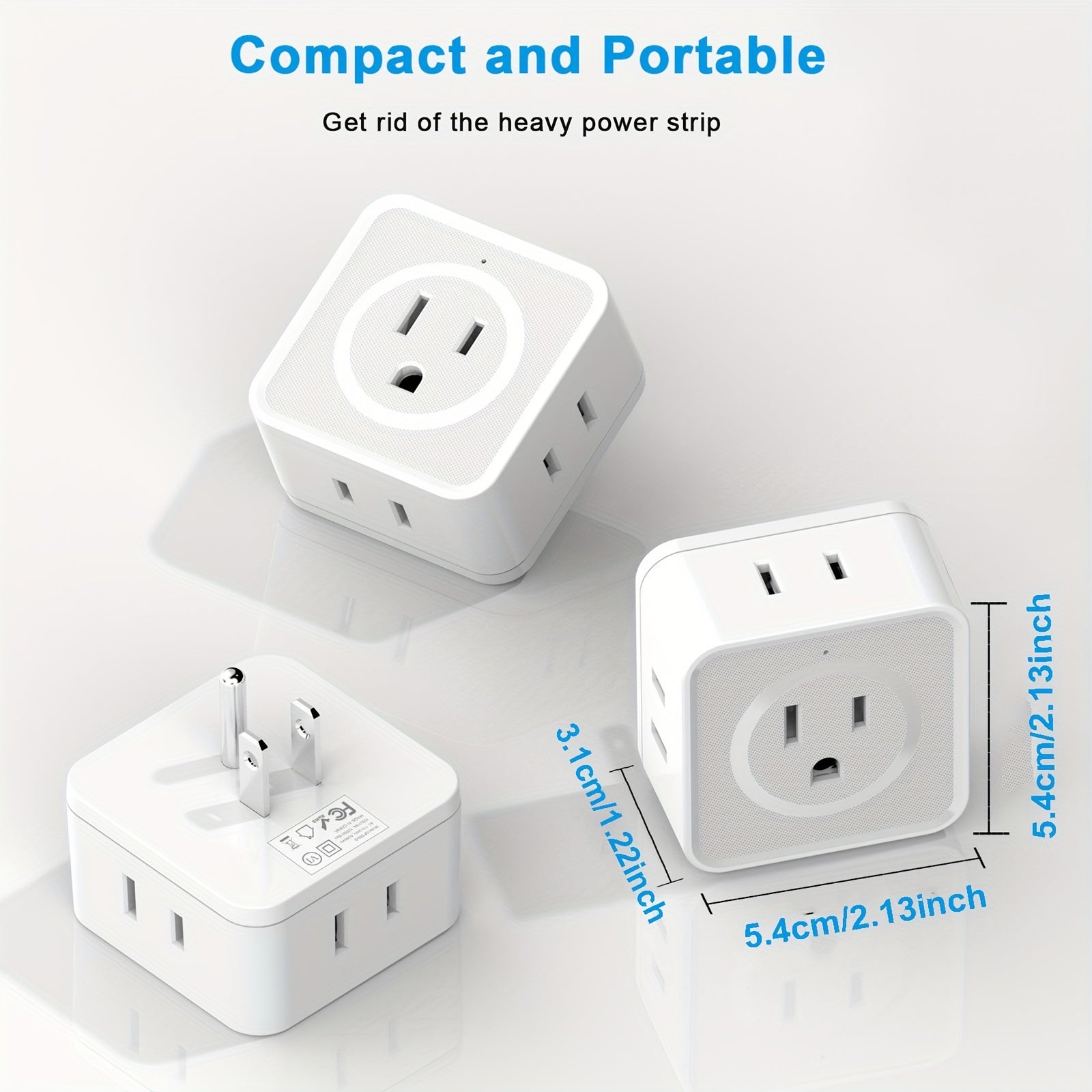5 Way Multi Plug Outlet Extender Wall Outlet ExpanderSmall Electrical Outlet Splitter For TravelHom 1