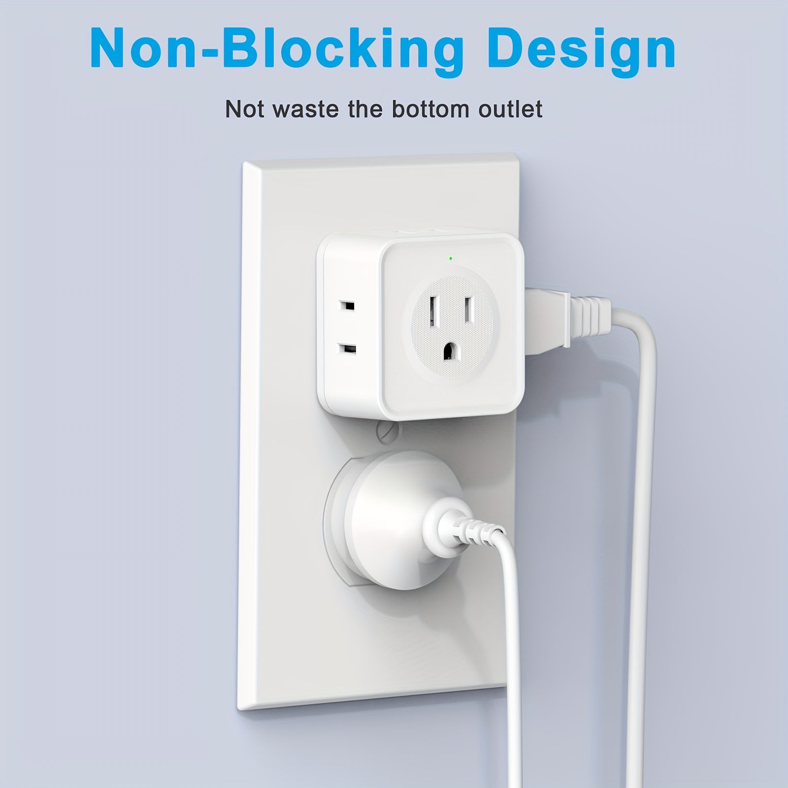 5 Way Multi Plug Outlet Extender Wall Outlet ExpanderSmall Electrical Outlet Splitter For TravelHom 4