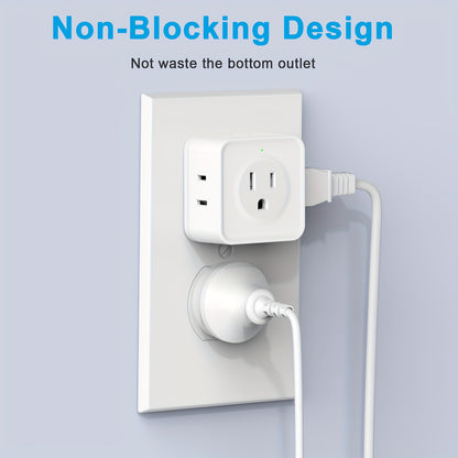 5 Way Multi Plug Outlet Extender Wall Outlet ExpanderSmall Electrical Outlet Splitter For TravelHom 4