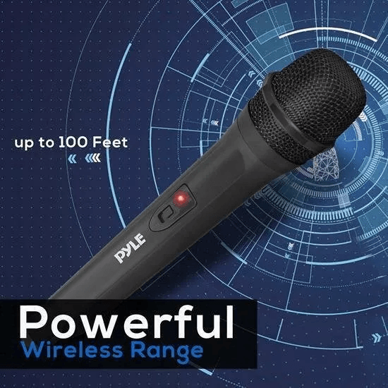 Pyle PRO Professional VHF Handheld Mic System With Plugin Adapter Receiver 2