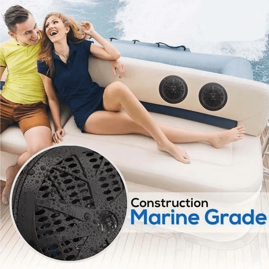 Pyle Marine Stereo Receiver Amplifier With Bluetooth Single DIN Audio System Dual Waterproof Speake