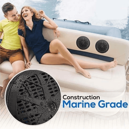 Pyle Marine Stereo Receiver Amplifier With Bluetooth Single DIN Audio System Dual Waterproof Speake