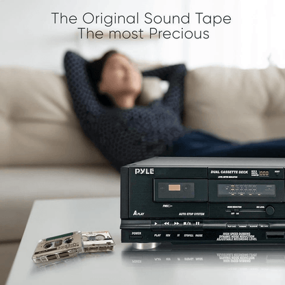 Pyle Dual Cassette Deck Stereo Audio Recorder With Noise Reduction  Rack Mount 6