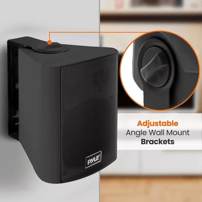 Pyle PDWR52BTBK 8Ohm Bluetooth Wall Mount Speaker 240W IndoorOutdoor Waterproof Stereo Pair 3