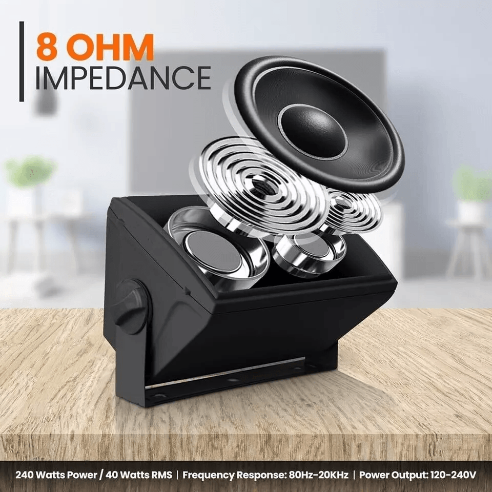 Pyle PDWR52BTBK 8Ohm Bluetooth Wall Mount Speaker 240W IndoorOutdoor Waterproof Stereo Pair 4