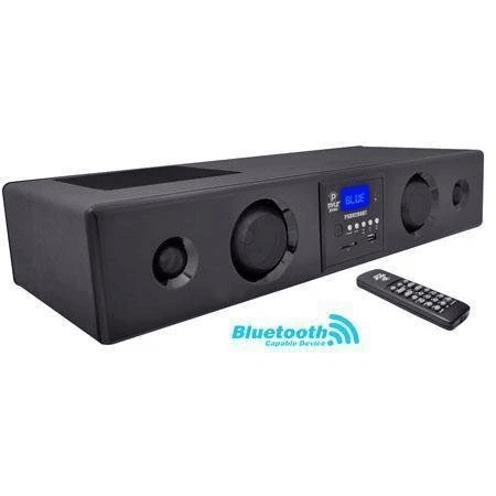 Pyle Bluetooth Soundbar Speaker With USBSD AUX FM Radio  Remote Home Theater Audio System With LCD  7