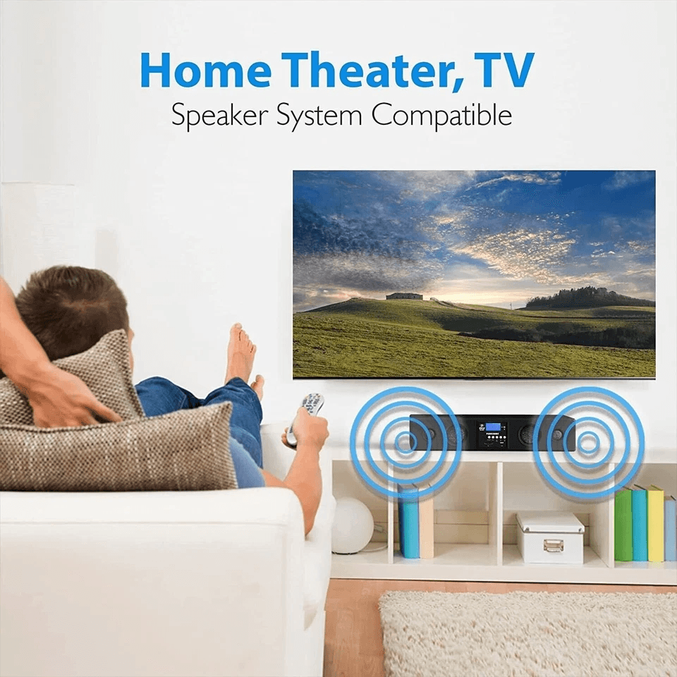Pyle Bluetooth Soundbar Speaker With USBSD AUX FM Radio  Remote Home Theater Audio System With LCD  1