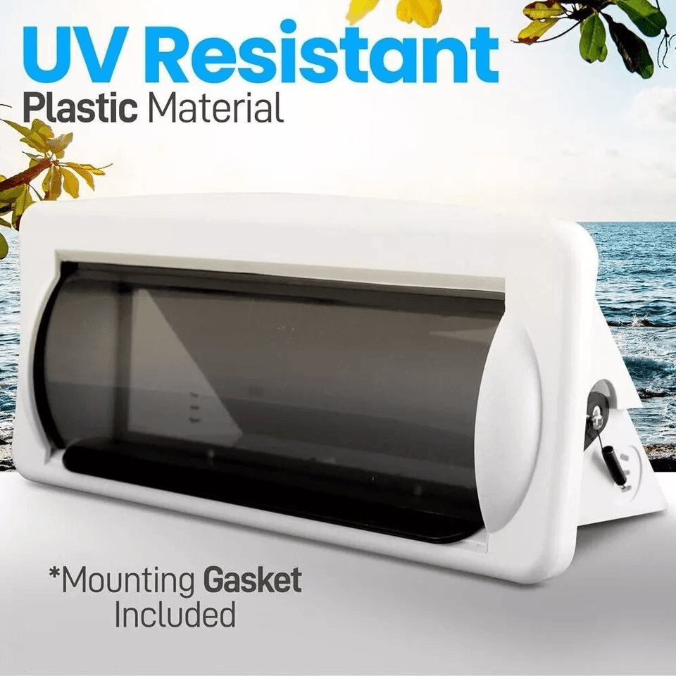 PYLE White Marine Boat Radio Stereo Water Resistant Cover Housing With UV Protection SmokeTinted Do 3