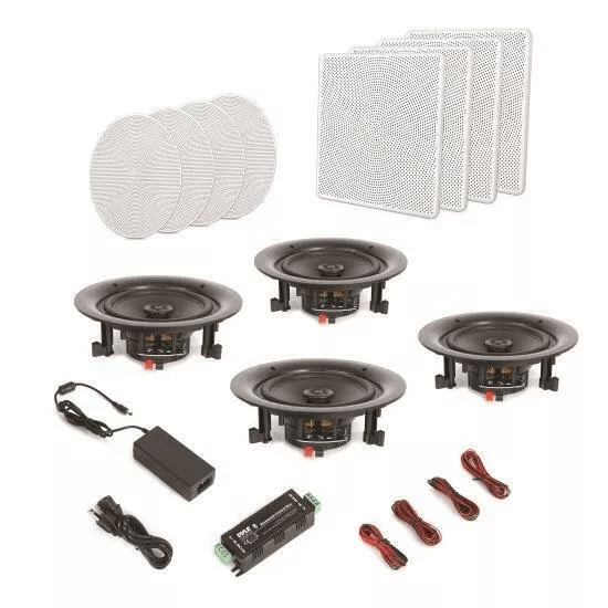 Speaker Bluetooth Ceiling Wall Speaker Kit, Flush Mount Home Audio System with Wireless Connectivity