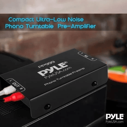 Pyle PRO Phono Turntable PreAmplifier HiFi Audio Preamp For MM Turntables With RCA Input  Output Gr 1
