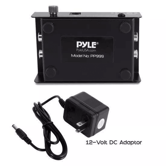 Pyle PRO Phono Turntable PreAmplifier HiFi Audio Preamp For MM Turntables With RCA Input  Output Gr 3