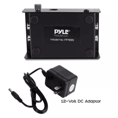 Pyle PRO Phono Turntable PreAmplifier HiFi Audio Preamp For MM Turntables With RCA Input  Output Gr 3