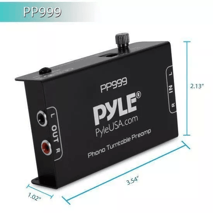 Pyle PRO Phono Turntable PreAmplifier HiFi Audio Preamp For MM Turntables With RCA Input  Output Gr 5