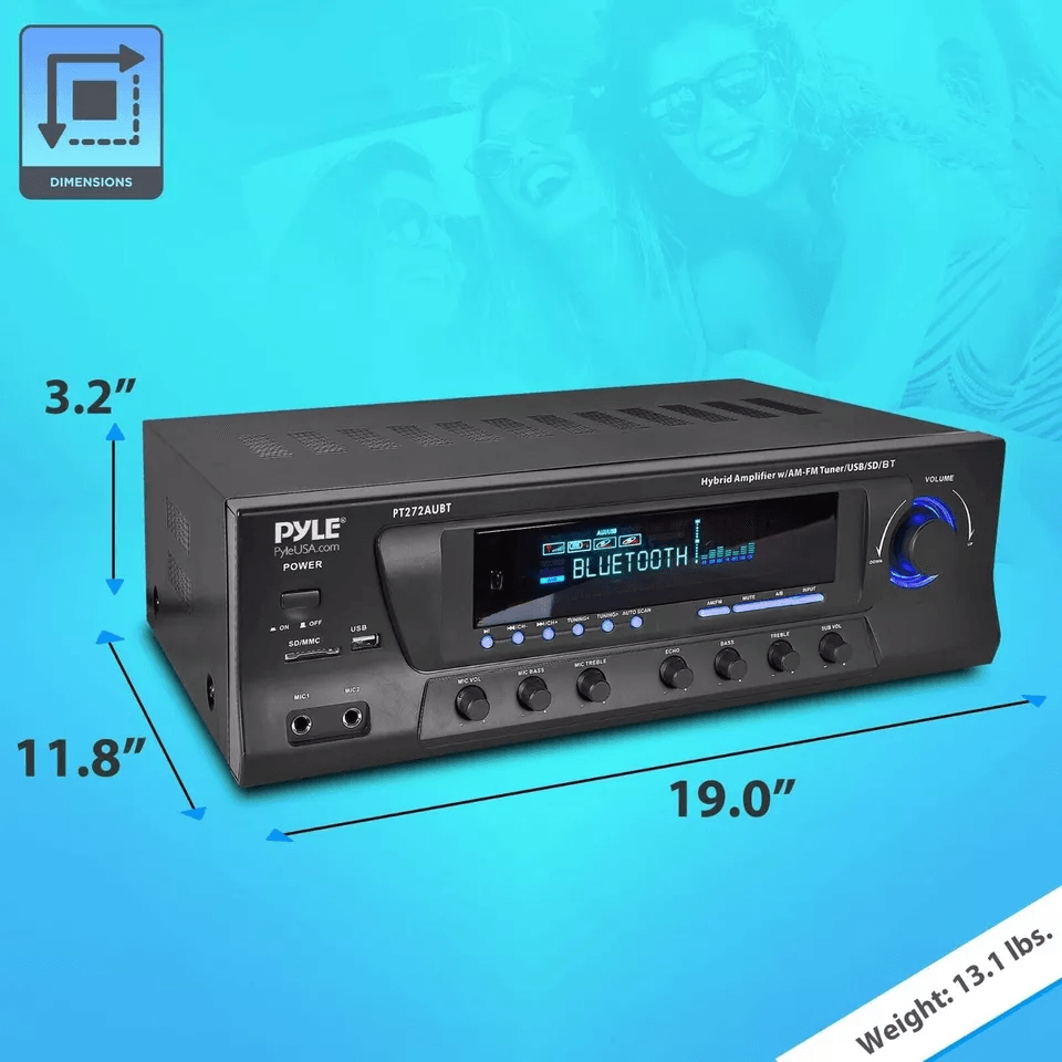 Pyle Bluetooth Stereo Amplifier USB SD AUX FM Tuner With Remote 5