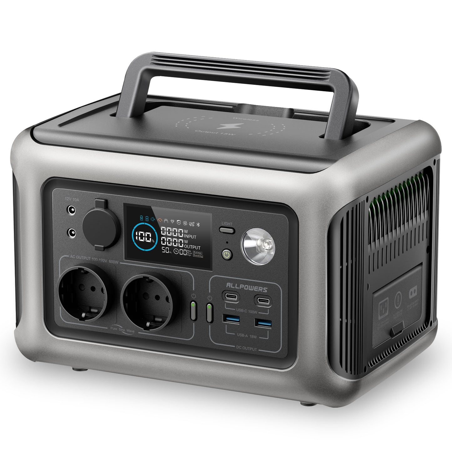 POWERS R600 Portable Generator 600W Power Station With AC Outlets 299Wh LiFePO4 Battery For Camping 6
