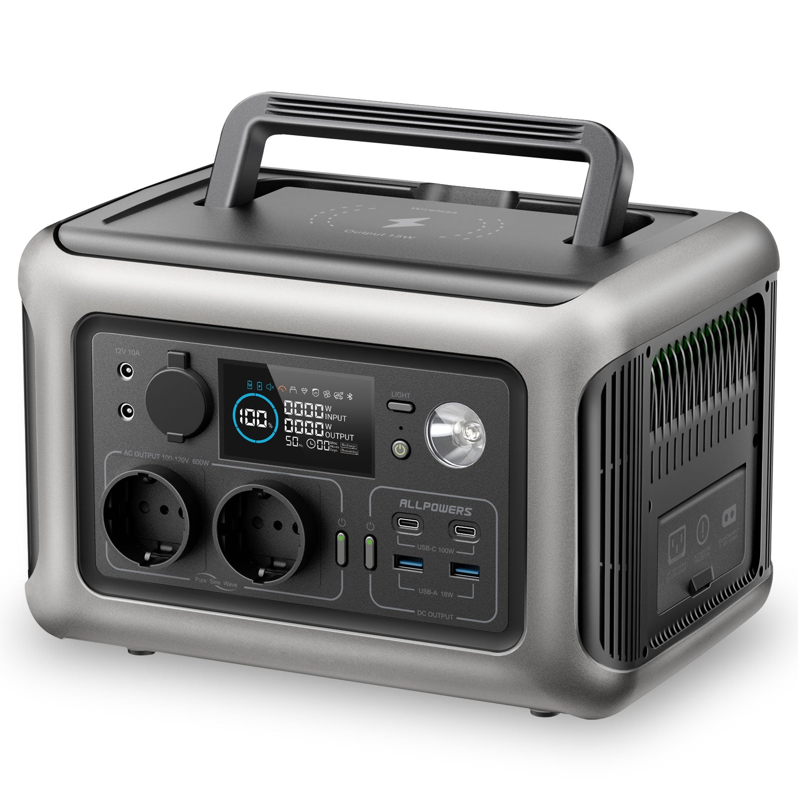 POWERS R600 Portable Generator 600W Power Station With AC Outlets 299Wh LiFePO4 Battery For Camping 6