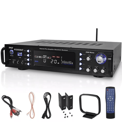 Pyle Hybrid Amplifier Receiver, Bluetooth, AUX, USB, RCA Inputs