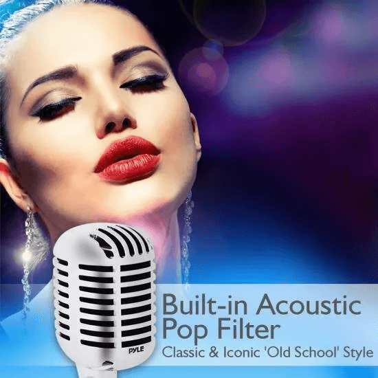 Pyle Retro Universal Compa HandheldStandHeld Mic Classic Dynamic Microphone For Singing Podcasts Ev 1