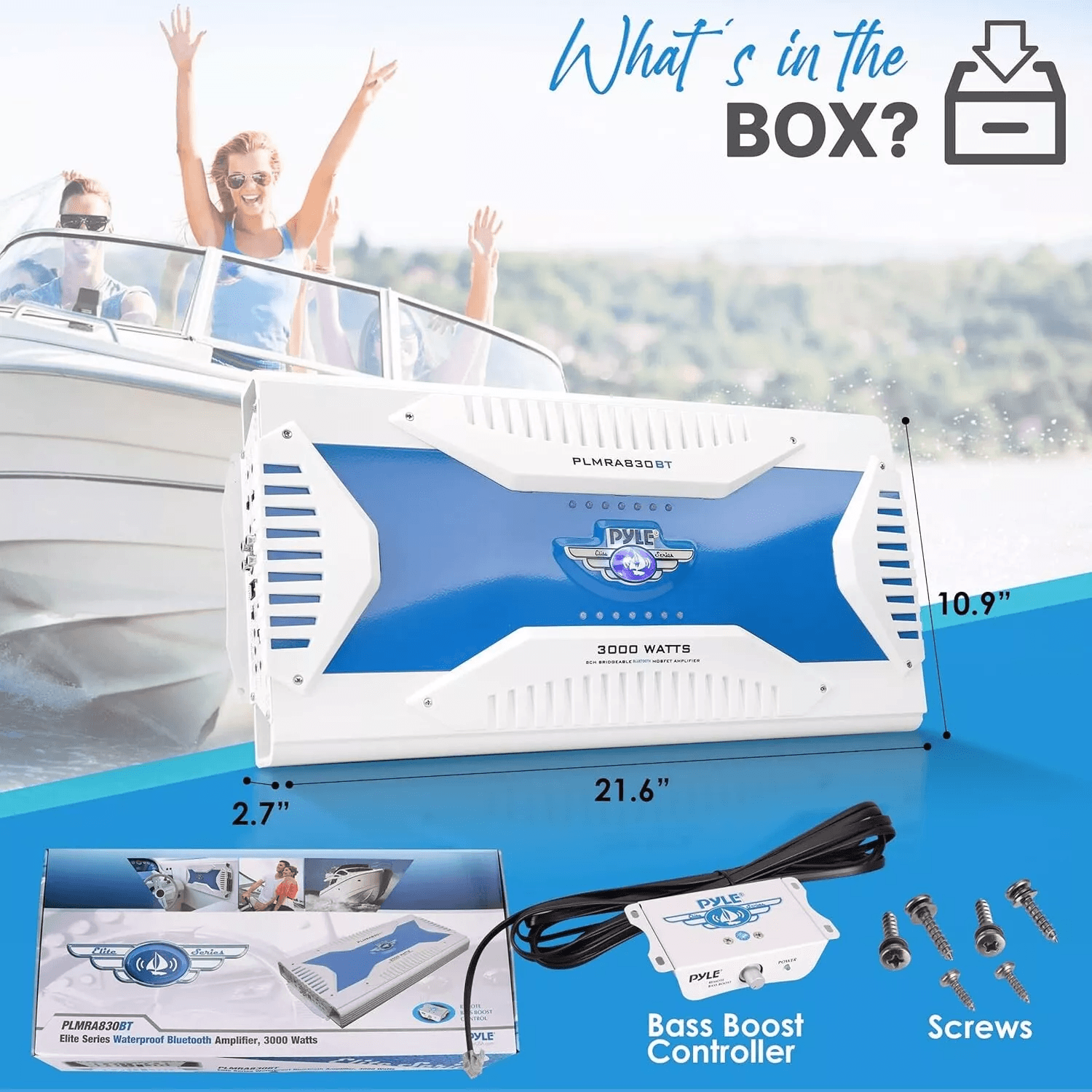 Pyle Marine Waterproof Bluetooth 8 Channel Amplifier 6