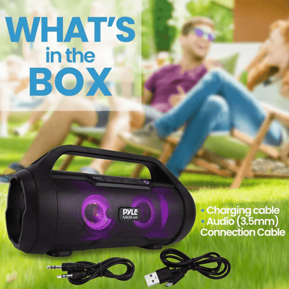 Portable Pyle Bluetooth BoomBox Waterproof Stereo Speaker With RGB Lights  FM Radio 5