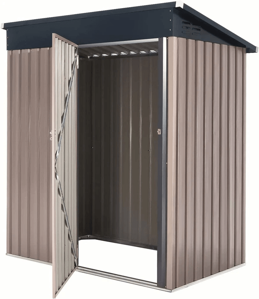 Outdoor Metal Storage Shed With Lockable Door WeatherResistant Steel Tool Shed For Backyard  Garden 4