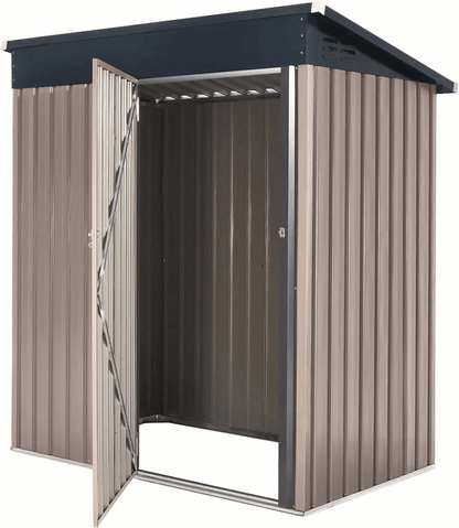Outdoor Metal Storage Shed With Lockable Door WeatherResistant Steel Tool Shed For Backyard  Garden 4