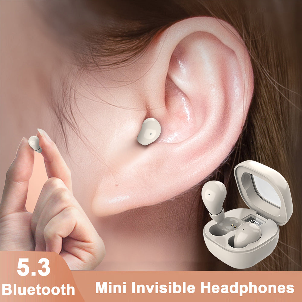 Ultra Compact Mini Bluetooth 5.3 Earphones, Invisible Design, HiFi Sound, Noise Cancelling, LED Display