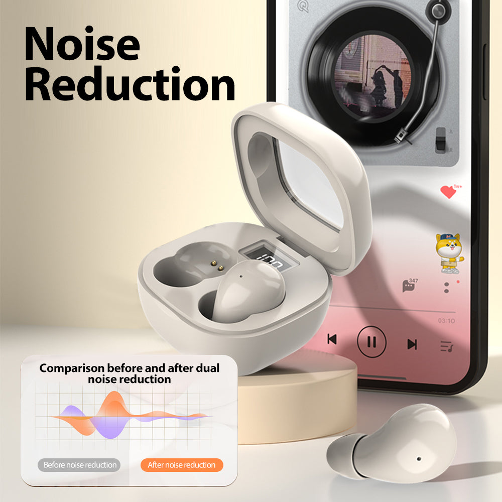 Ultra Compact Mini Bluetooth 53 Earphones Invisible Design HiFi Sound Noise Cancelling LED Display 4