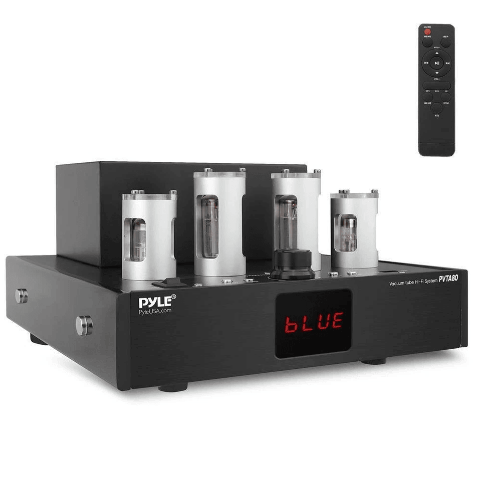 Pyle Home Theater Desktop Stereo Vacuum Tube Hi-Fi Power Amplifier Receive, Bluetooth, USB, CD/DVD Inputs, Subwoofer