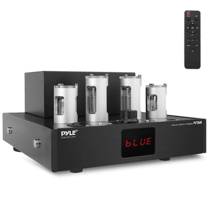 Pyle Home Theater Desktop Stereo Vacuum Tube Hi-Fi Power Amplifier Receive, Bluetooth, USB, CD/DVD Inputs, Subwoofer