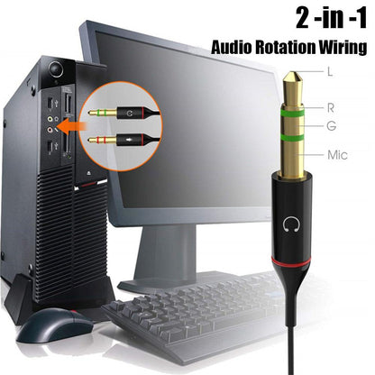 Computer Audio Splitter 3.5mm Headphone Mic Splitter for PC, Laptop, Gaming & Streaming