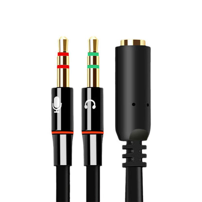 Computer Audio Splitter 3.5mm Headphone Mic Splitter for PC, Laptop, Gaming & Streaming