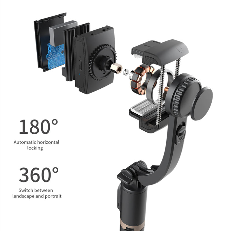 All In One Selfie Stick Tripod Roreta Bluetooth Gimbal Stabilizer Foldable Extendable  Wireless Rem 2