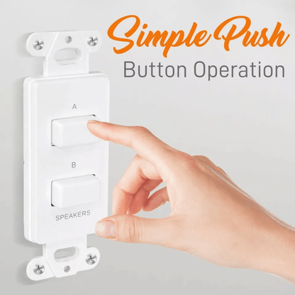 Pyle InWall Speaker Selector Switch Wall Plate Simple Universal Standard AB Audio Control For Multi