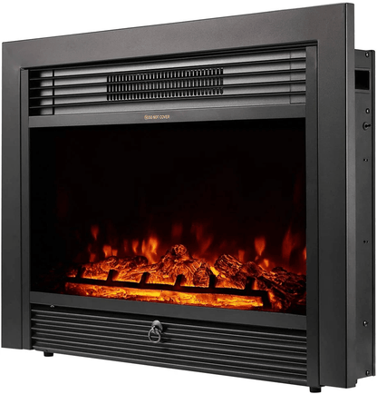 Electric Fireplace Insert  3Color Flame 750W1500W Heater Remote  Timer WallMounted Recessed Design 1
