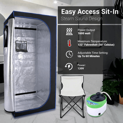 Pyle Portable Steam Sauna Personal InHome Detox Spa With Foldable Chair  4L Steamer 2