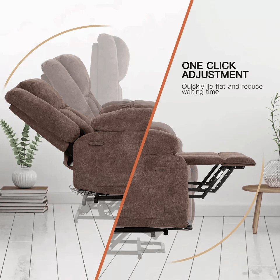 Electric Power Lift Recliner Chair With Massage HeatBig And Tall Reclining Sofa With Standing Assis 1