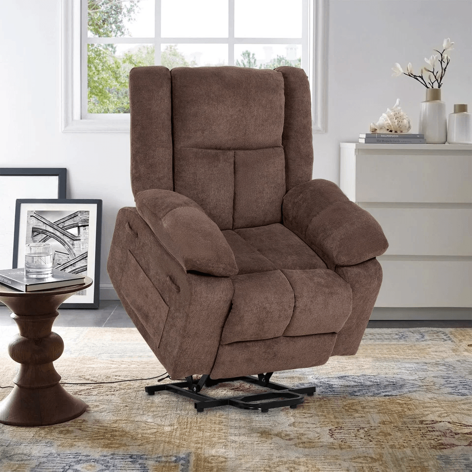 Electric Power Lift Recliner Chair With Massage HeatBig And Tall Reclining Sofa With Standing Assis 2