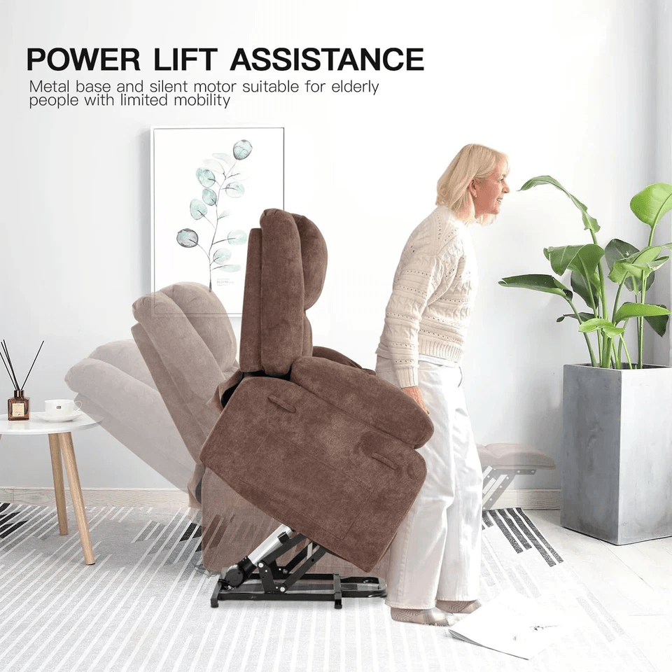 Electric Power Lift Recliner Chair With Massage HeatBig And Tall Reclining Sofa With Standing Assis 5
