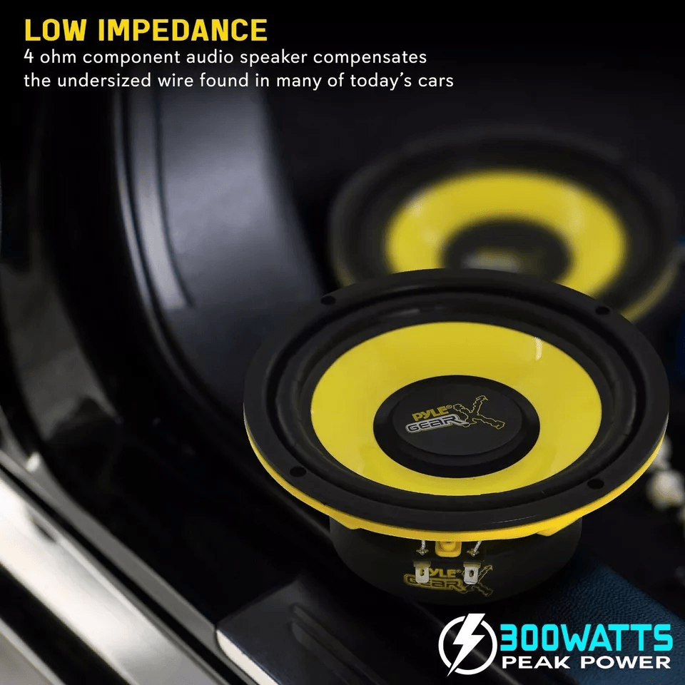 Pyle RMS Component Speaker System Peak Car Audio Speakers With Poly Injected Cone  Aluminum Voice C 3
