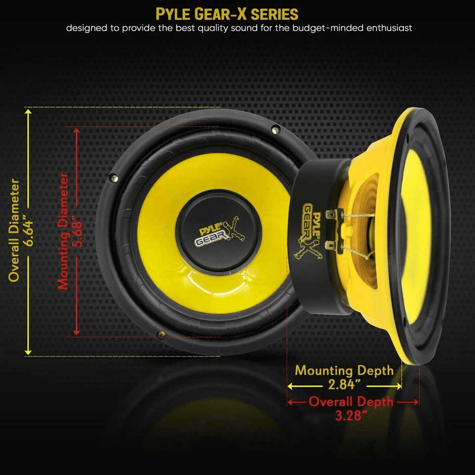 Pyle RMS Component Speaker System Peak Car Audio Speakers With Poly Injected Cone  Aluminum Voice C 4