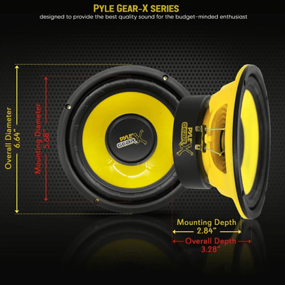 Pyle RMS Component Speaker System Peak Car Audio Speakers With Poly Injected Cone  Aluminum Voice C 4